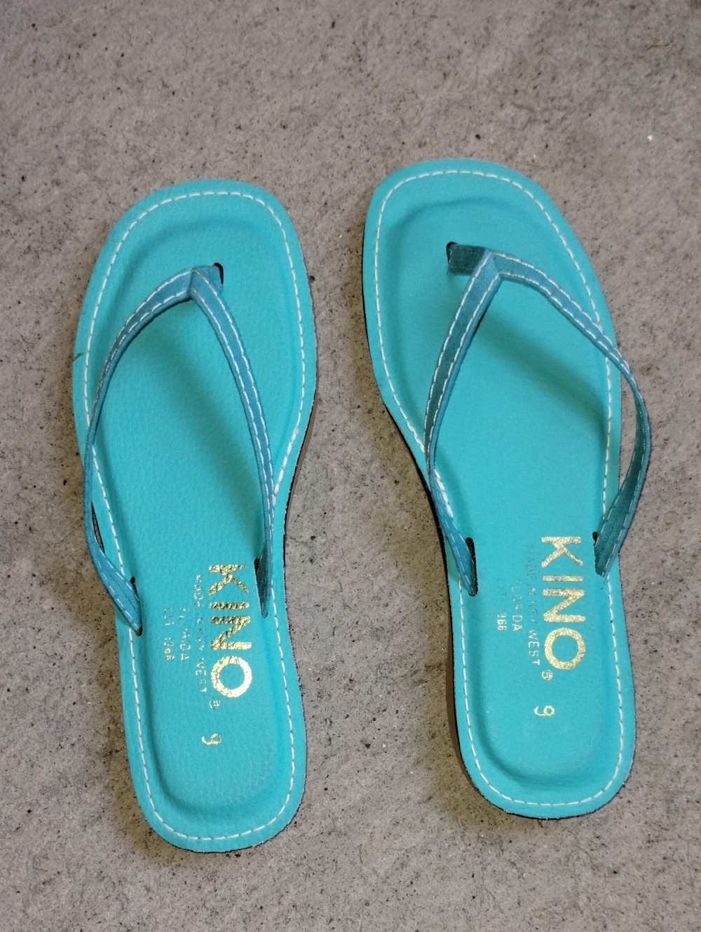 KINO Turquoise Thing Flip-Flops Made In Key West Size 9